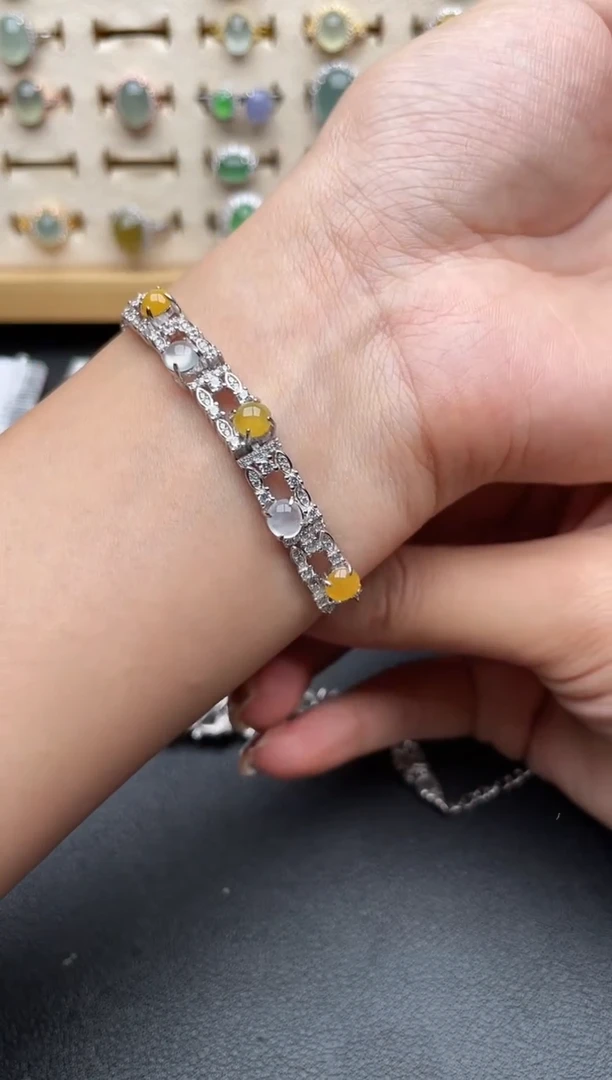 翡翠戒指银S925镶嵌一物一证一礼盒