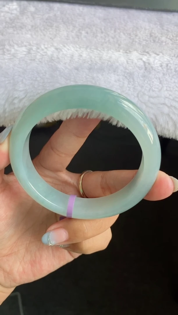 未镶嵌手镯翡翠（天漏必买）冰透胶海蓝之谜色9号