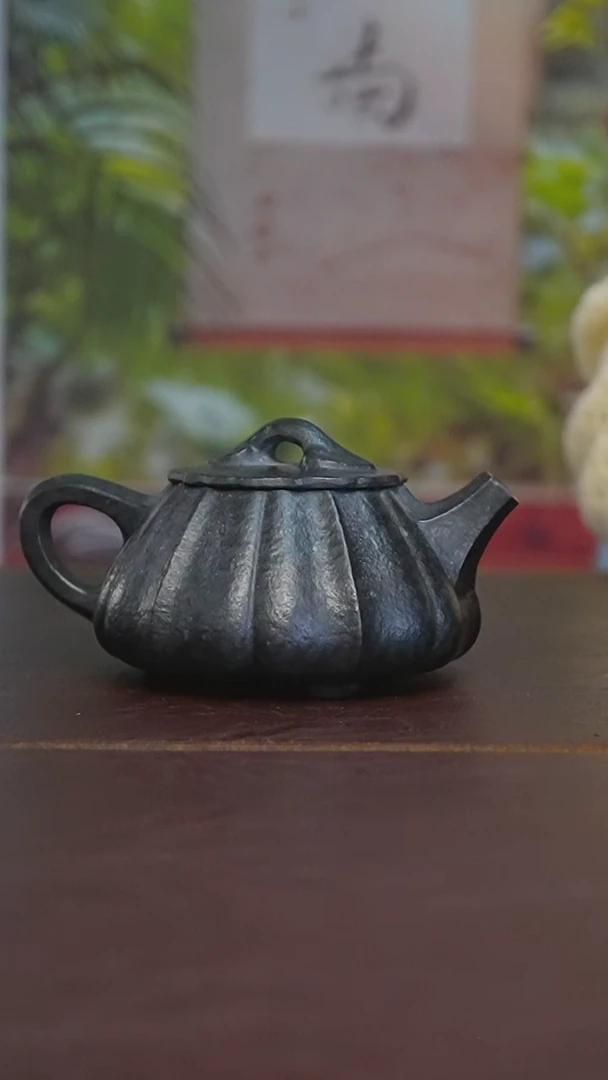 茶壶紫砂冰碛岩筋纹石瓢壶170毫升左右