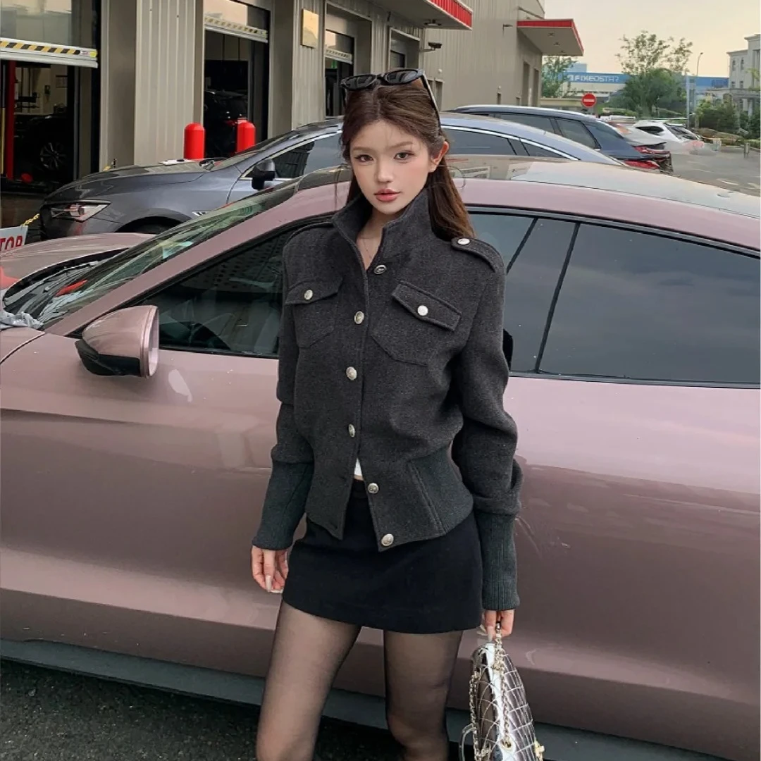 设计感外穿长袖外套气质显瘦时尚套装宽松性感辣妹半身裙休闲百搭