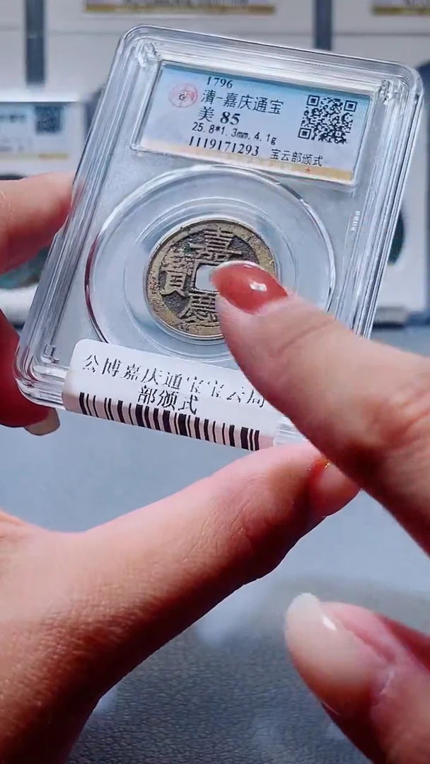 铜A028公博嘉庆通宝宝云部颁式85/88分一枚
