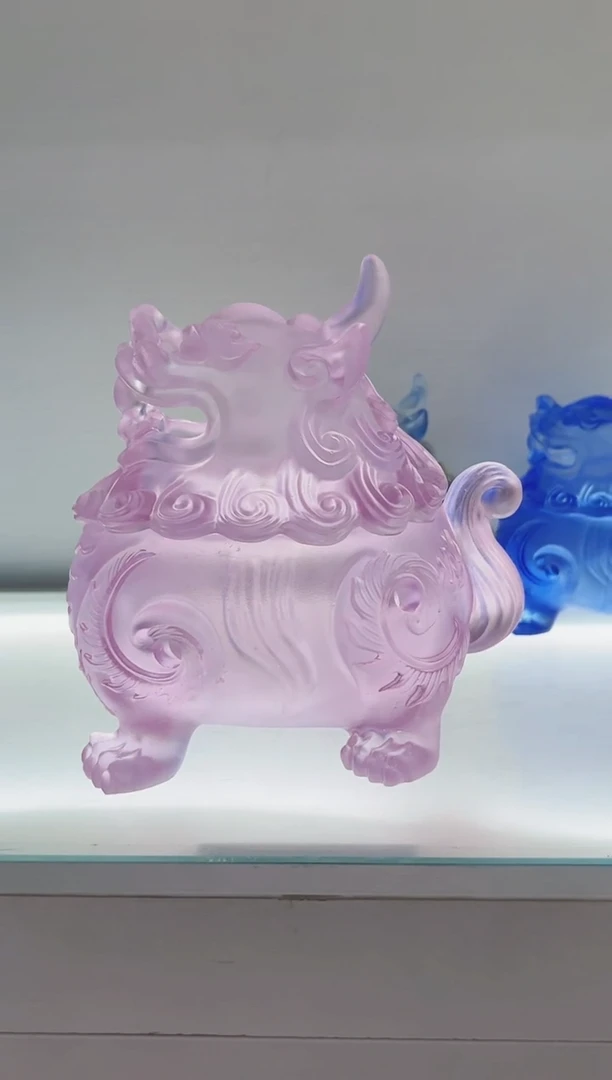 手工艺品琉璃古法琉璃大号狻猊香炉