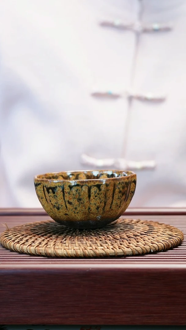 茶壶紫砂鸡黄釉面 柴烧主人杯  120cc