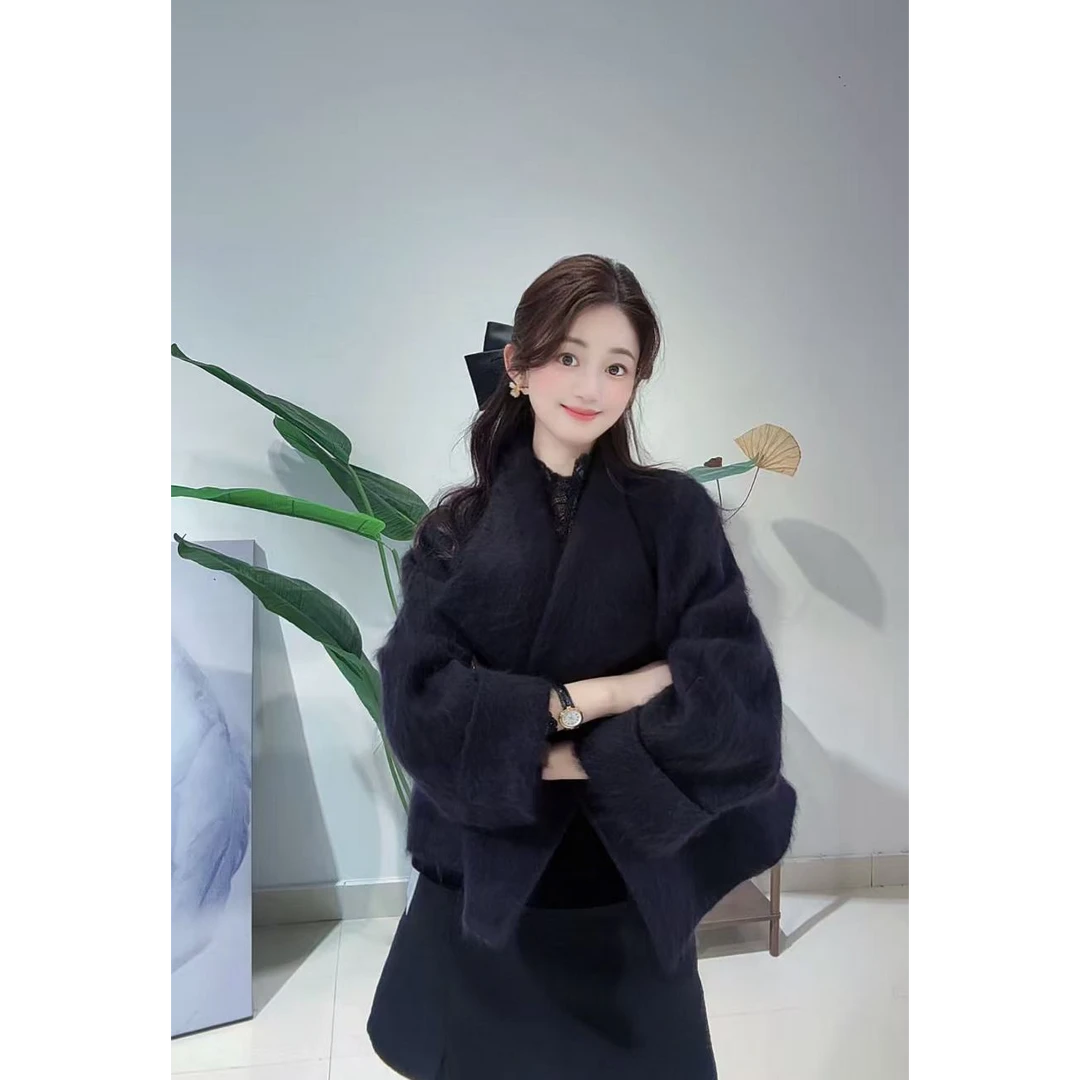 L303樱美嘉冬季新款高档高支澳毛羊毛羊绒短款外套精致千金风