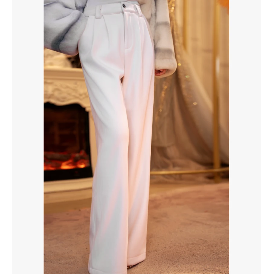 【星姐推荐】星原创高级定制【皎月】设计师百搭宝宝绒加厚保暖阔腿裤