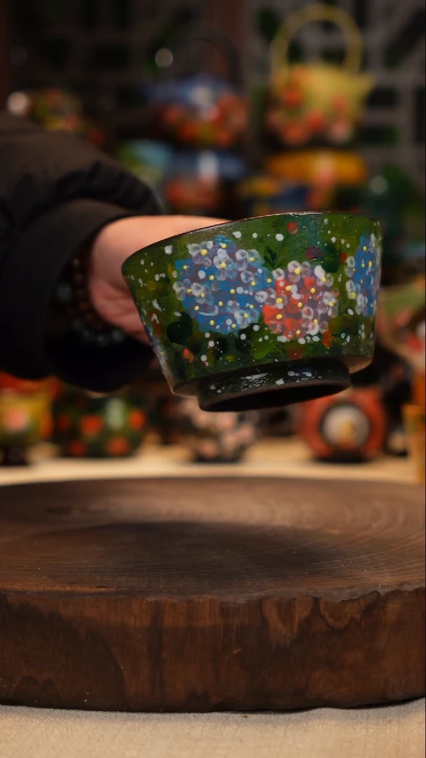 紫砂油画釉下彩手绘