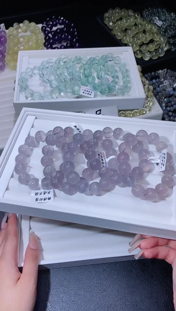 手链未镶嵌萤石726.34烟紫萤石手串 多样性发其一