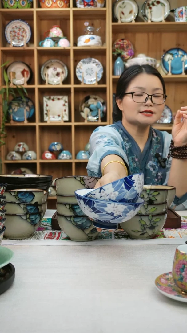 瓷片小可高温陶瓷餐具一组2只米饭碗
