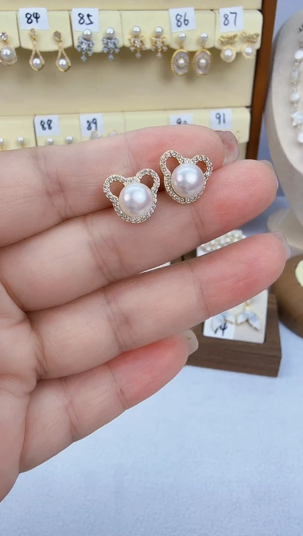 未镶嵌耳饰淡水珍珠金