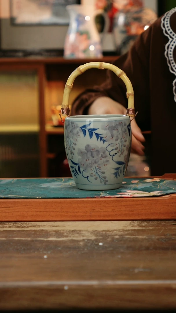 杯景德镇纯手工釉下彩精品茶具水杯