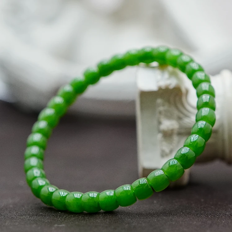 和田玉碧玉直切手串5.5+ A080304