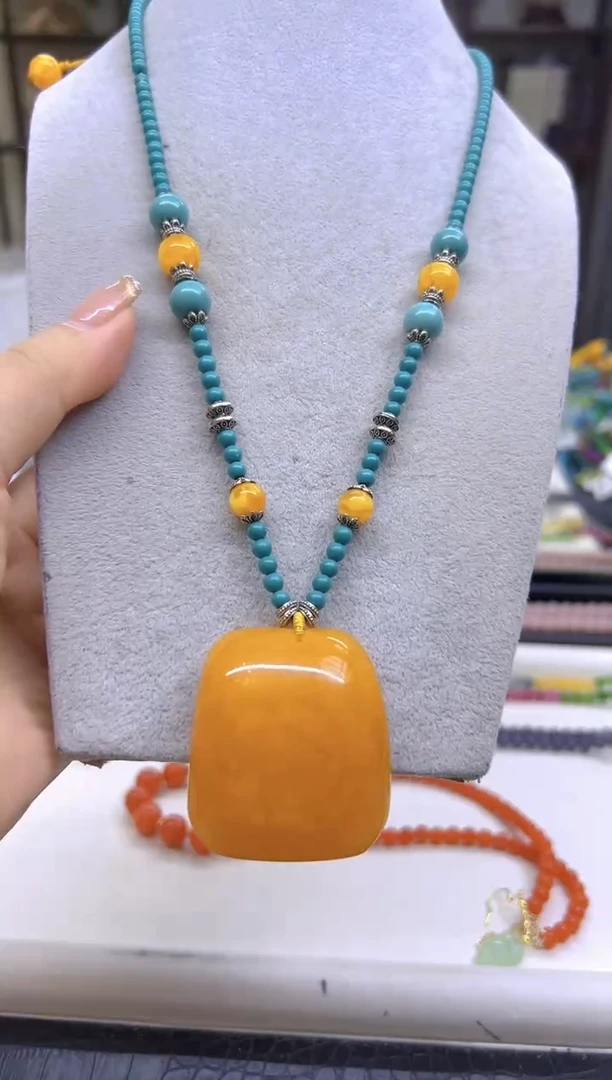 未镶嵌毛衣链蜜蜡DIY款M685