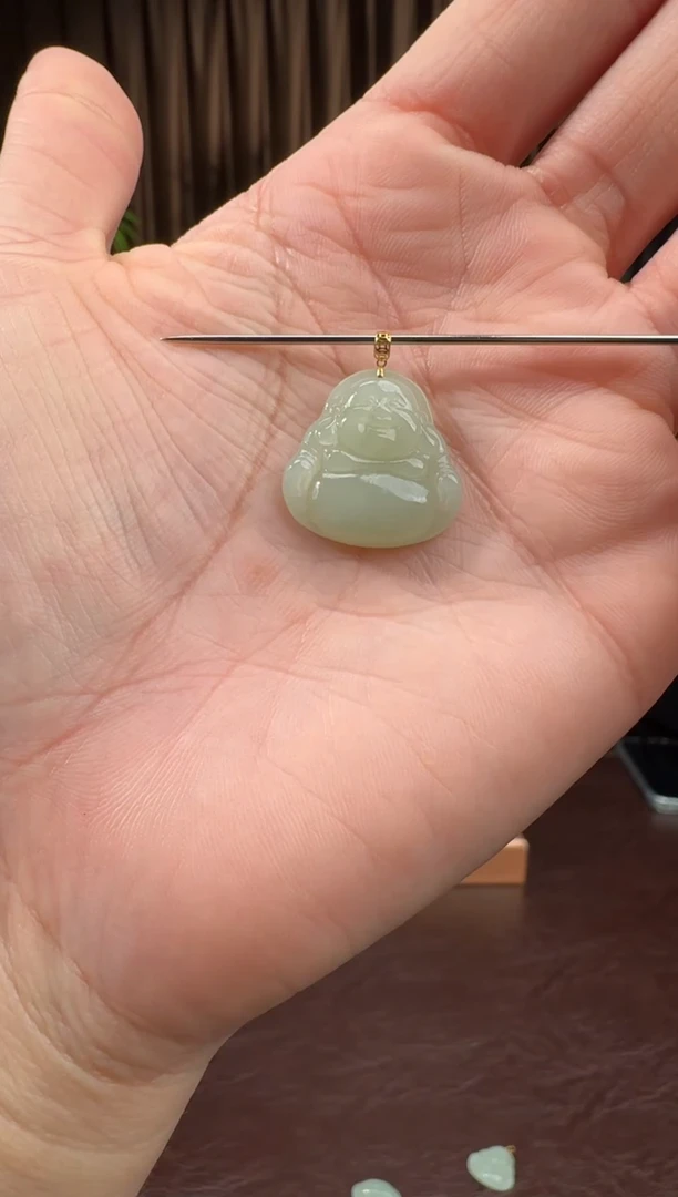 颈饰18K金镶嵌和田玉56小仙女11.15多样性拍一发一