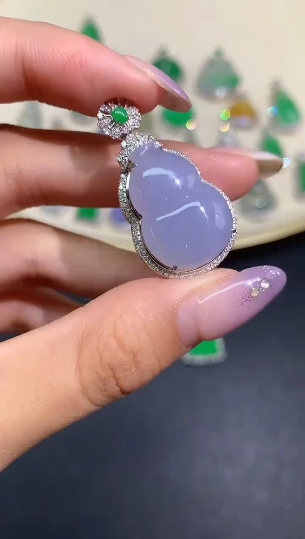 翡翠18K金镶嵌吊坠(不含链)吊坠A51|5800