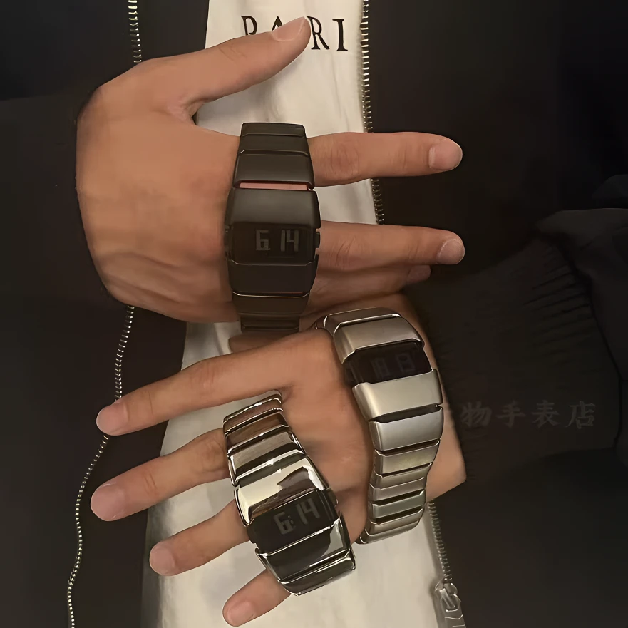 玩物正品y2k千禧风手表方形外骨骼设计小众防水多功能情侣ins