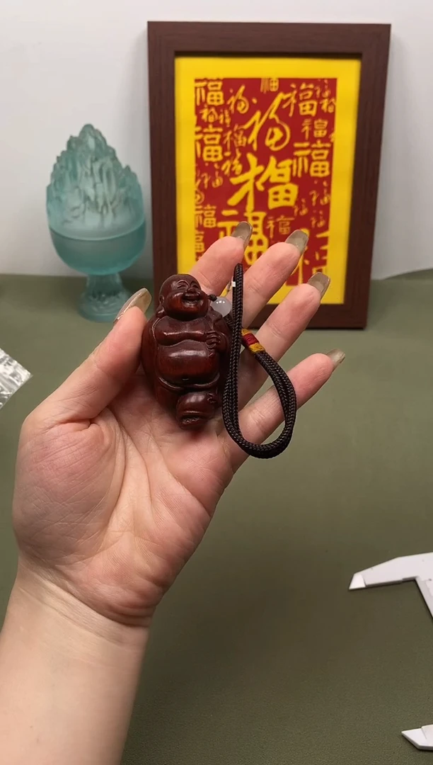 染料紫檀（血檀）非洲小叶紫檀弥勒手把件