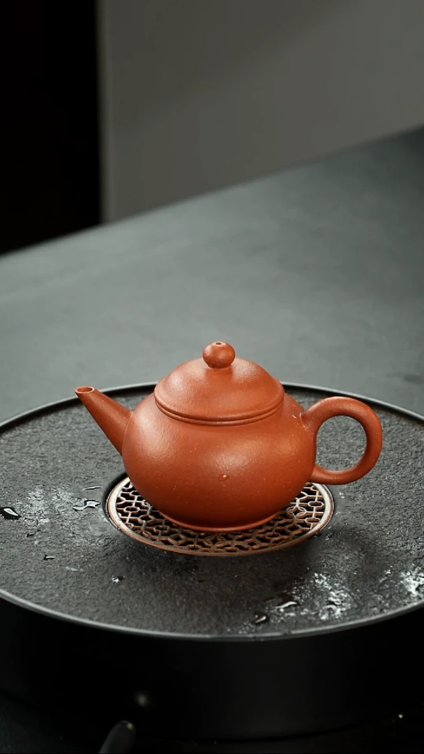 茶壶紫砂精挑24目满砂红降坡水平175cc