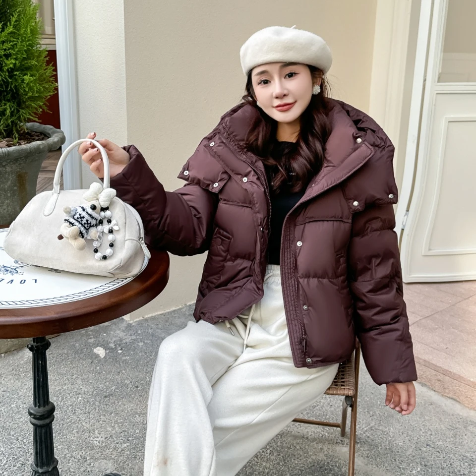 2024冬季新款时尚百搭连帽短款羽绒服8810