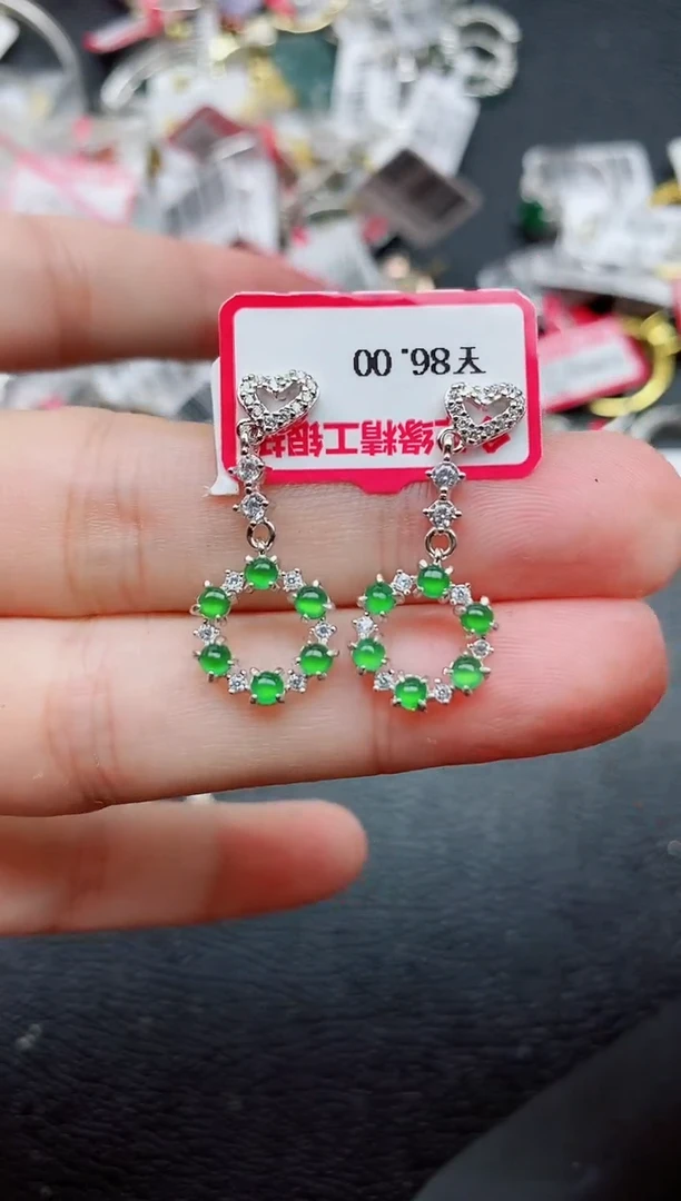 银S925镶嵌戒指翡翠1