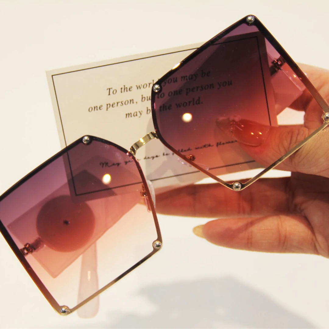 新款墨镜太阳镜防紫外线女士专用遮阳镜超大框显脸小女网红无框A9