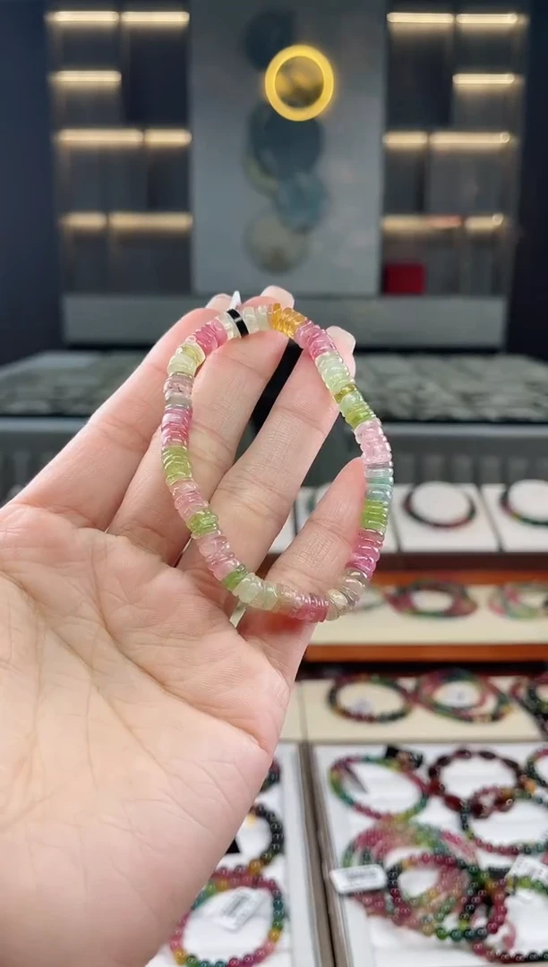 未镶嵌老矿碧玺单圈手串6mm+碧玺（多样性发一条）T