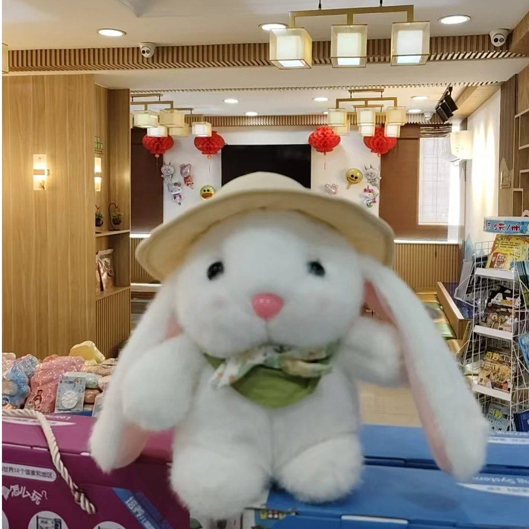 可爱戴帽小白兔公仔布丁兔子毛绒玩偶安抚陪睡礼物