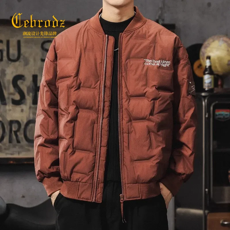 法国Cebrodz潮流棒球轻薄羽绒服男2025冬季新款美式轻便羽绒外套