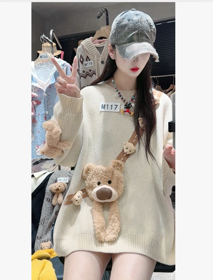 【M001-M100】爆款毛针织衫时尚百搭毛衣卡通宽松上衣