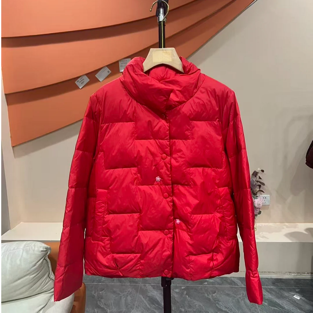 秋冬新款时尚纯色立领棉衣气质百搭瑕疵外套休闲上衣5789长58