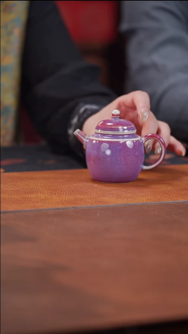 瓷片紫钧小文壶@@@