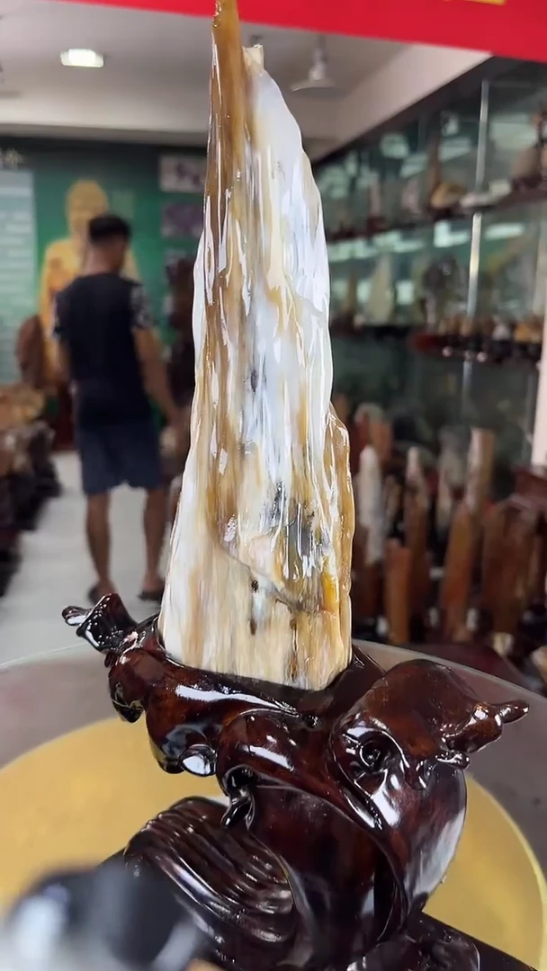 未镶嵌珠宝奇石硅化玉缅甸天然树化玉摆件