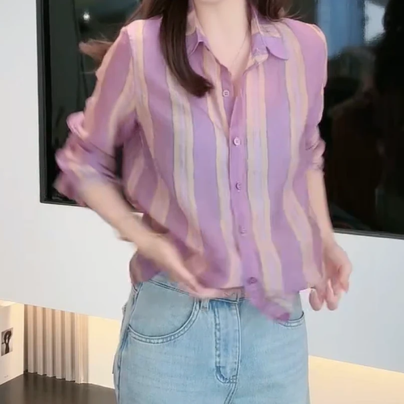 洋气设计感拼色小衫慵懒减龄显白显瘦衬衣女2025夏季新款短袖衬衫