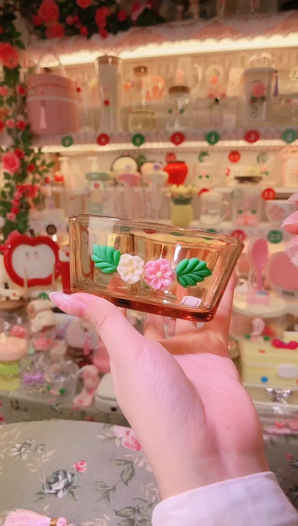 摆件品质好发货快放心拍！小花仙爱心玻璃碗