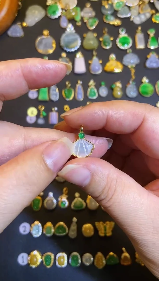 吊坠(不含链)银S925镶嵌翡翠1