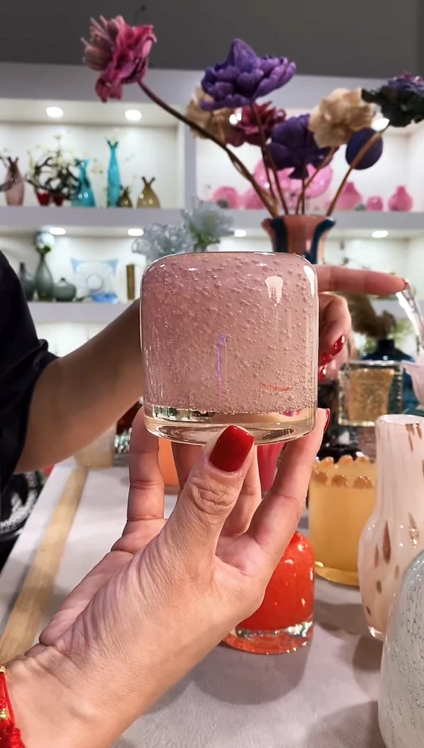 慕忆家手作琉璃花瓶微瑕