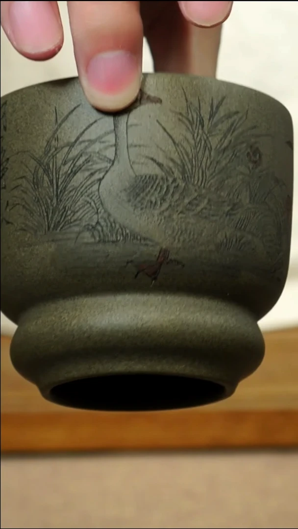 茶杯紫砂南柯记全手刻绘杯