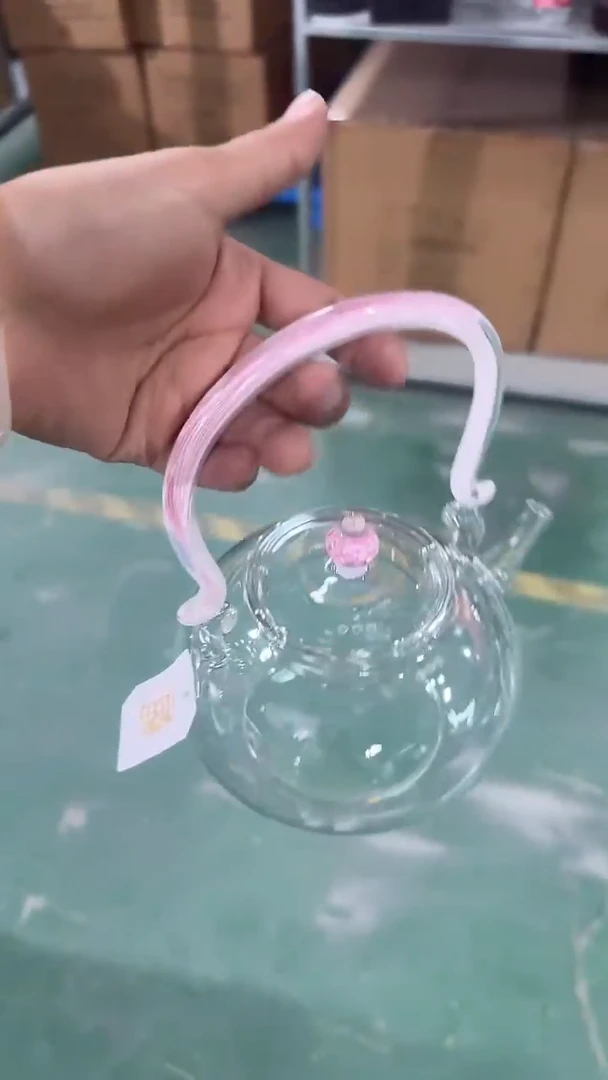 晶焱粉凤尾提梁壶