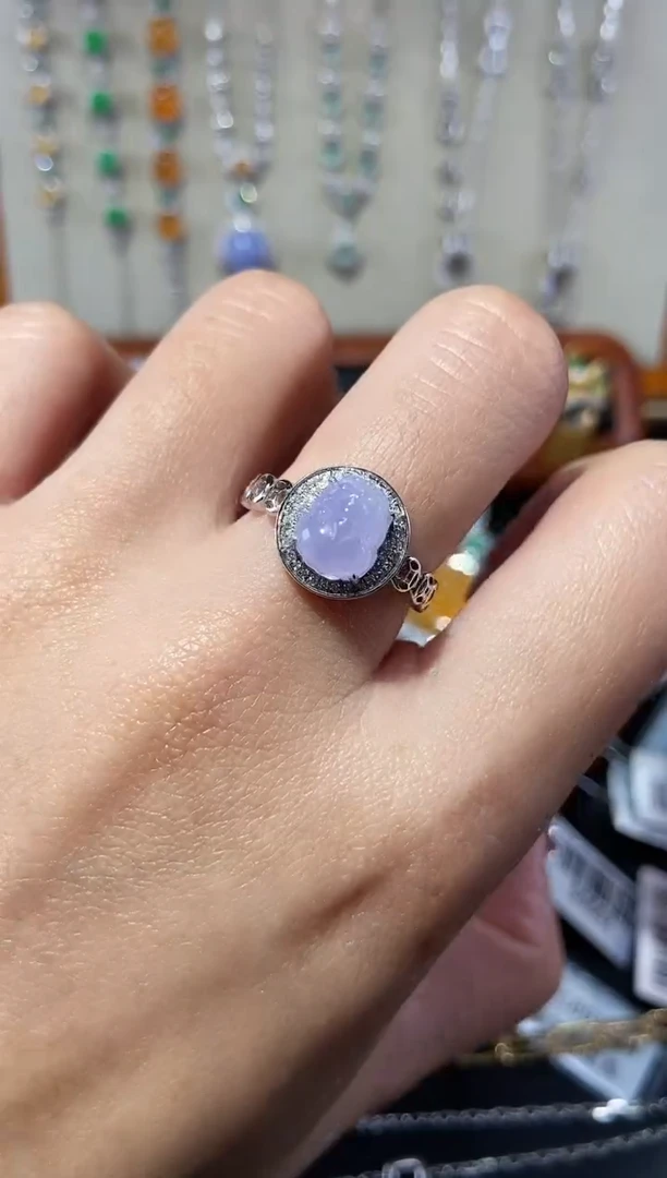 【闪购商品】翡翠戒指18K金镶嵌戒指