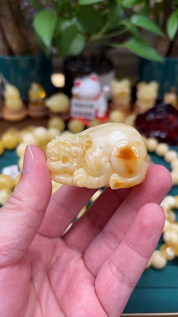 手链蜜蜡未镶嵌p42 立体蜜蜡貔貅 25.45克