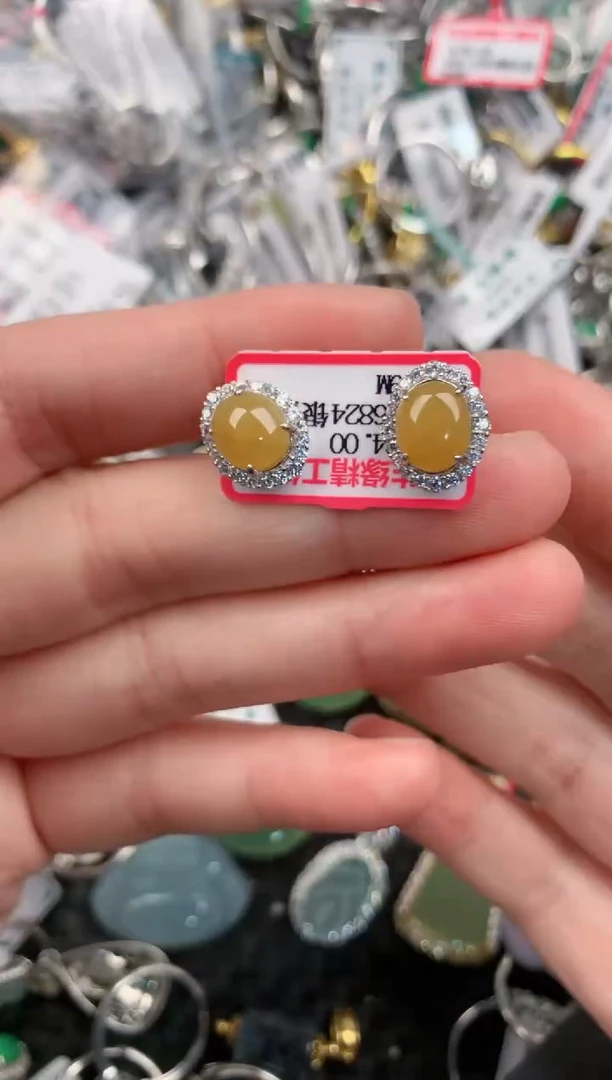 银S925镶嵌戒指翡翠222---2