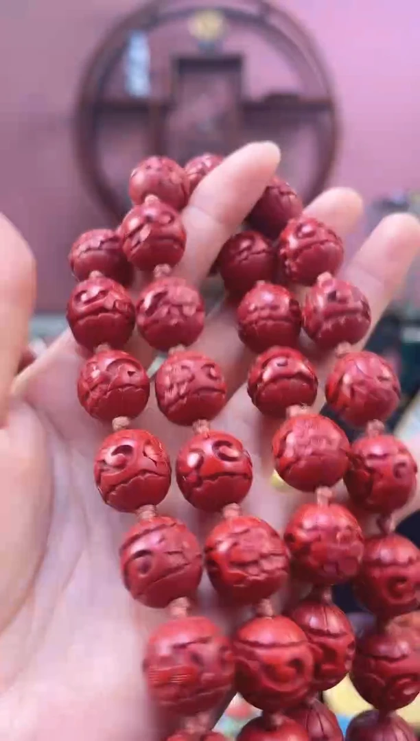 非遗技艺 雕漆花卉珠项链 48