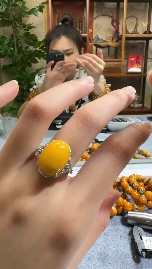 银S925镶嵌颈饰蜜蜡8077天然蜜蜡珠宝奇石假一赔十