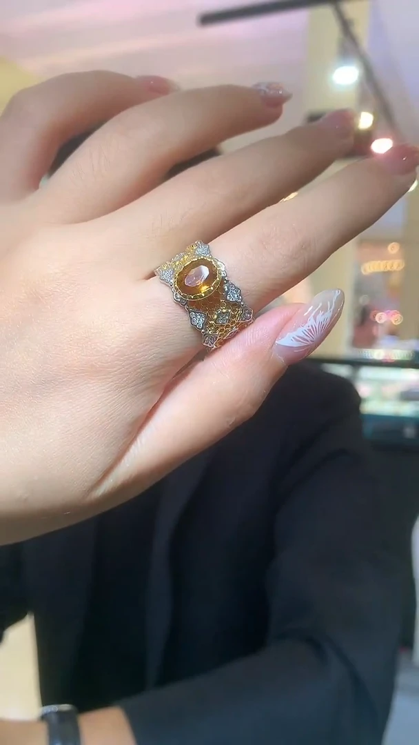 银S925镶嵌戒指水晶【宝石世家严选】