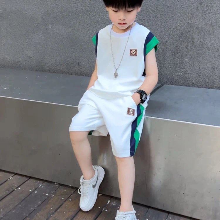 男童夏装套装新款撞色两件套夏季薄款儿童背心潮款儿童男夏装套装