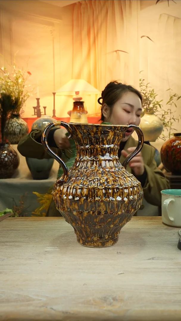高30口16高温陶瓷花瓶花器