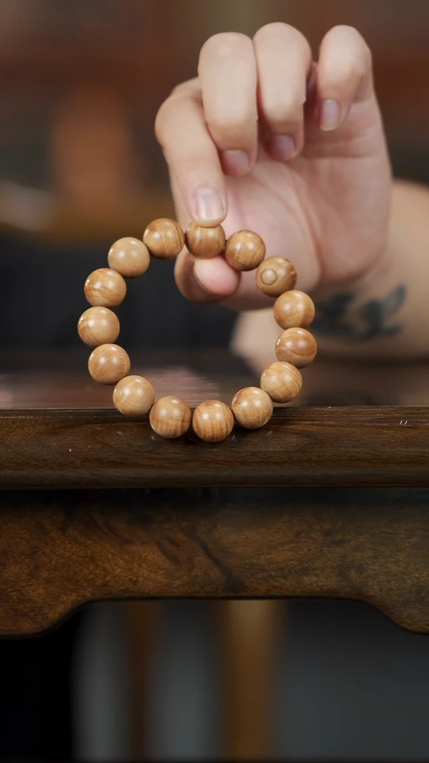 檀香木手串/手链老山檀沉水料满水波1.6圆珠单圈