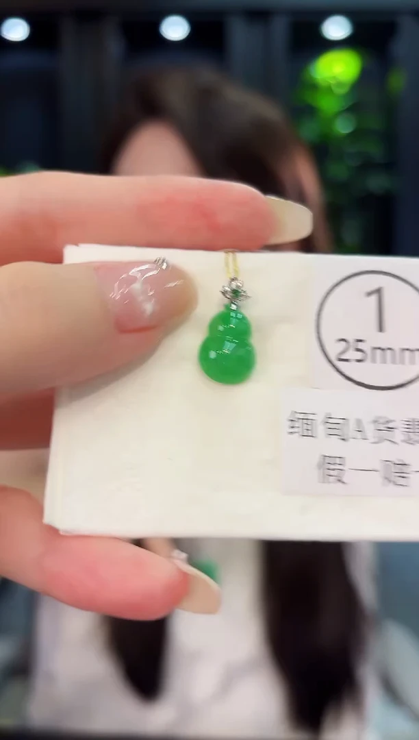 翡翠18K金镶嵌颈饰 缅料A货/支持复检/一件