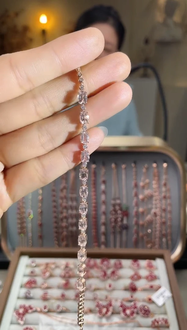 银S925镶嵌绿柱石手链手链