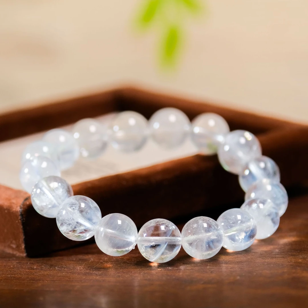 【高频能量】高品蓝针天然水晶手串满针隐针异象-多样性发其一lz114