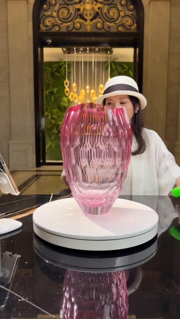 摆件AJ1010147金红琉璃花器